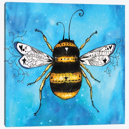 Beautiful Bumblebee Canvas Print #LPR29} by Tamara Laporte Art Print