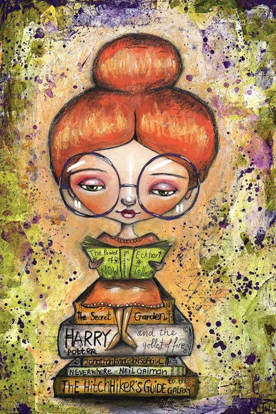 Kids TV & Movies Art: Book Worm Girl by Tamara Laporte