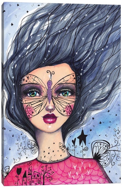 Butterfly Girl Canvas Art Print - Tamara Laporte