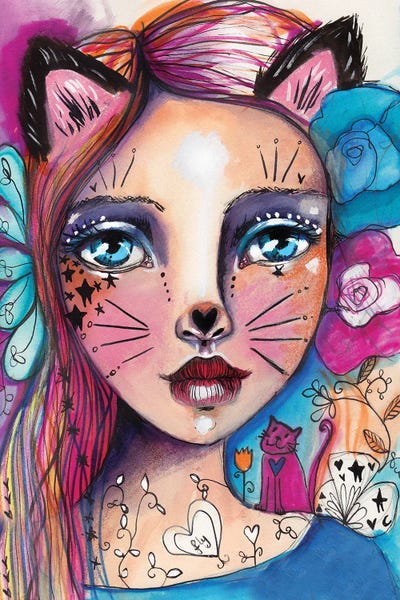 Cat Girlie by Tamara Laporte canvas print