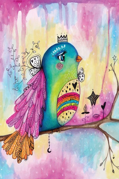 Celebration Bird by Tamara Laporte framed canvas print