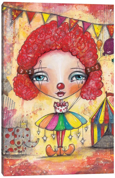 Clown Girl Canvas Art Print - Entertainer Art