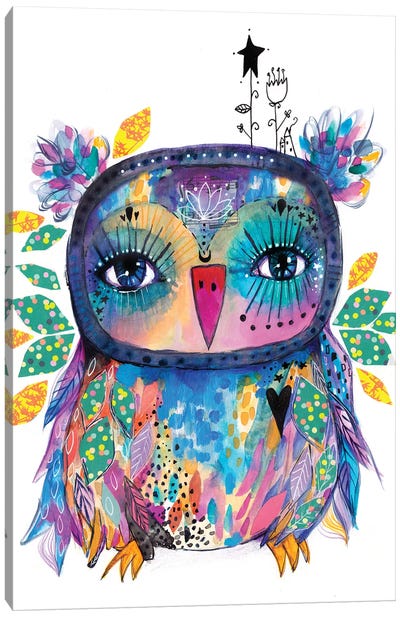 Colourful Quirky Bird Canvas Art Print - Tamara Laporte