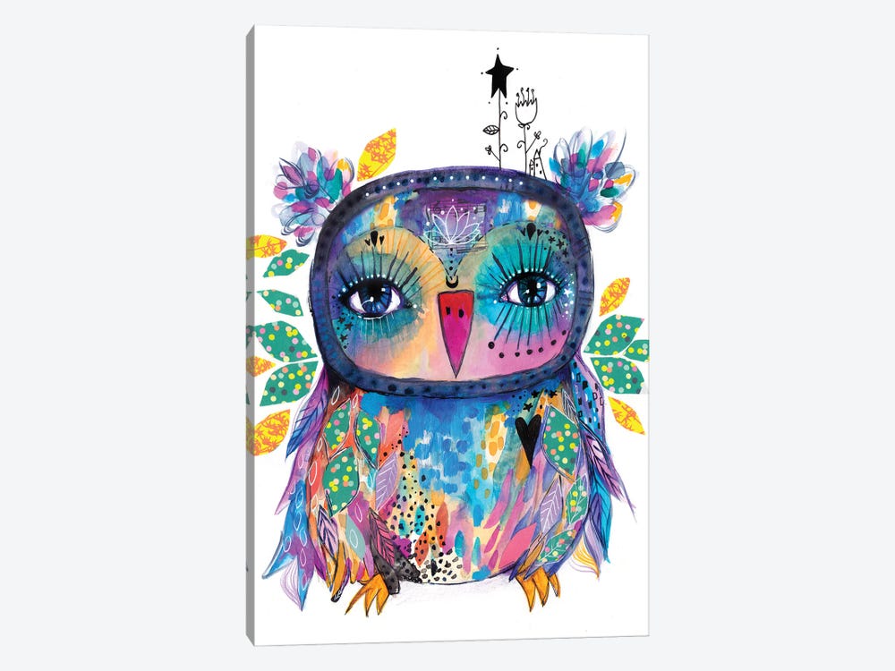 Colourful Quirky Bird by Tamara Laporte 1-piece Canvas Print