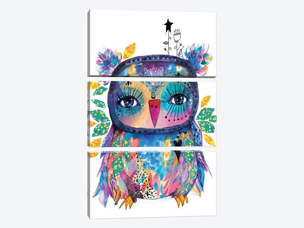 Colourful Quirky Bird by Tamara Laporte 3-piece Art Print