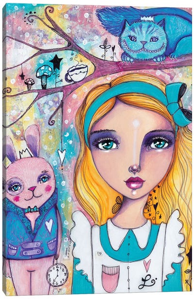 Alice In Wonderland Canvas Art Print - White Rabbit