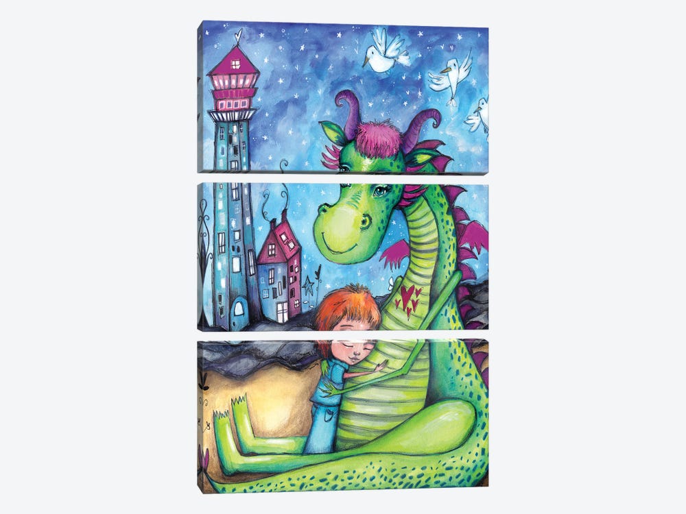 Elliot The Dragon by Tamara Laporte 3-piece Art Print
