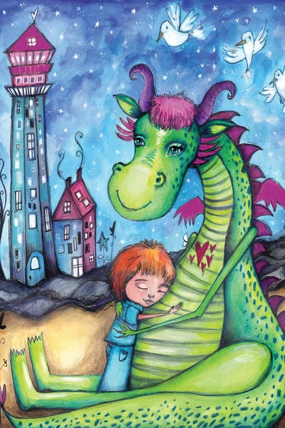 Kids Inspirational Art: Elliot The Dragon by Tamara Laporte