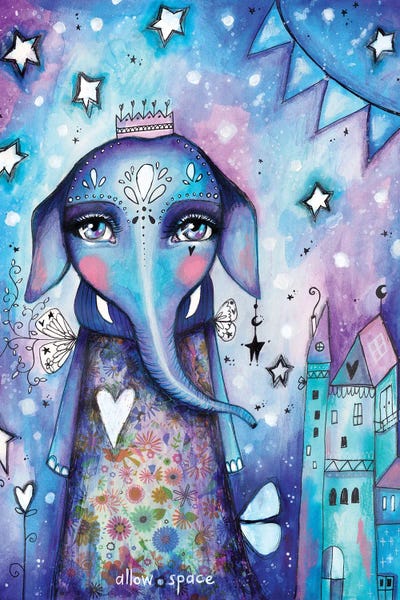 Allow Space Elephant by Tamara Laporte multi panel art