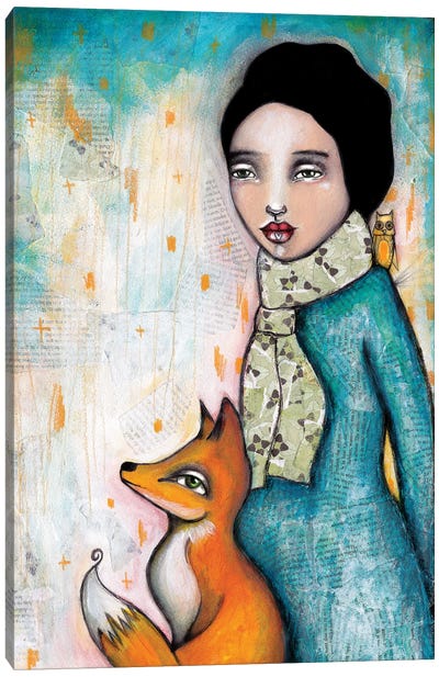 Foxy Canvas Art Print - Women's Coat & Jacket Art