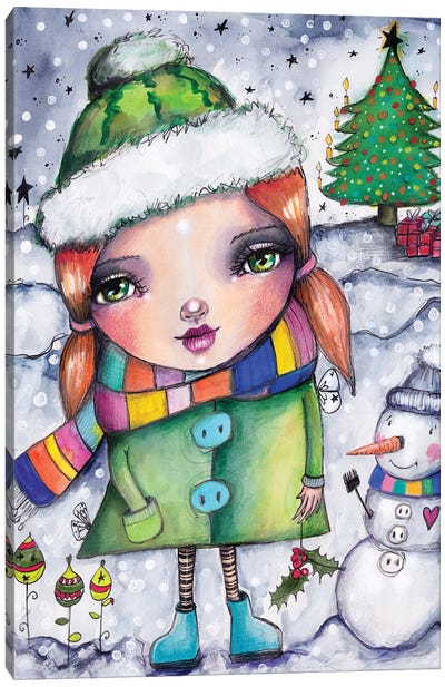 Fun In The Snow Canvas Art Print - Tamara Laporte