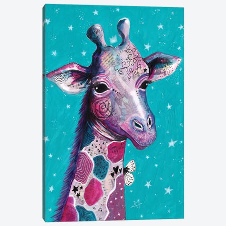 Giraffe Love Canvas Print #LPR75} by Tamara Laporte Art Print