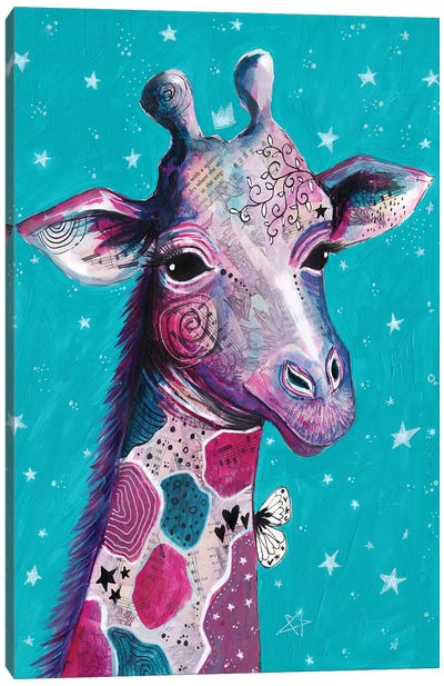 Giraffe Love Canvas Art Print - Tamara Laporte