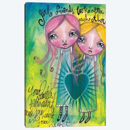 Girlfriends-Look After Each Other Canvas Print #LPR76} by Tamara Laporte Canvas Print
