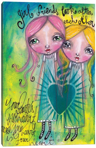 Girlfriends-Look After Each Other Canvas Art Print - Tamara Laporte