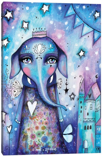 Allow Space Elephant Canvas Art Print - Tamara Laporte