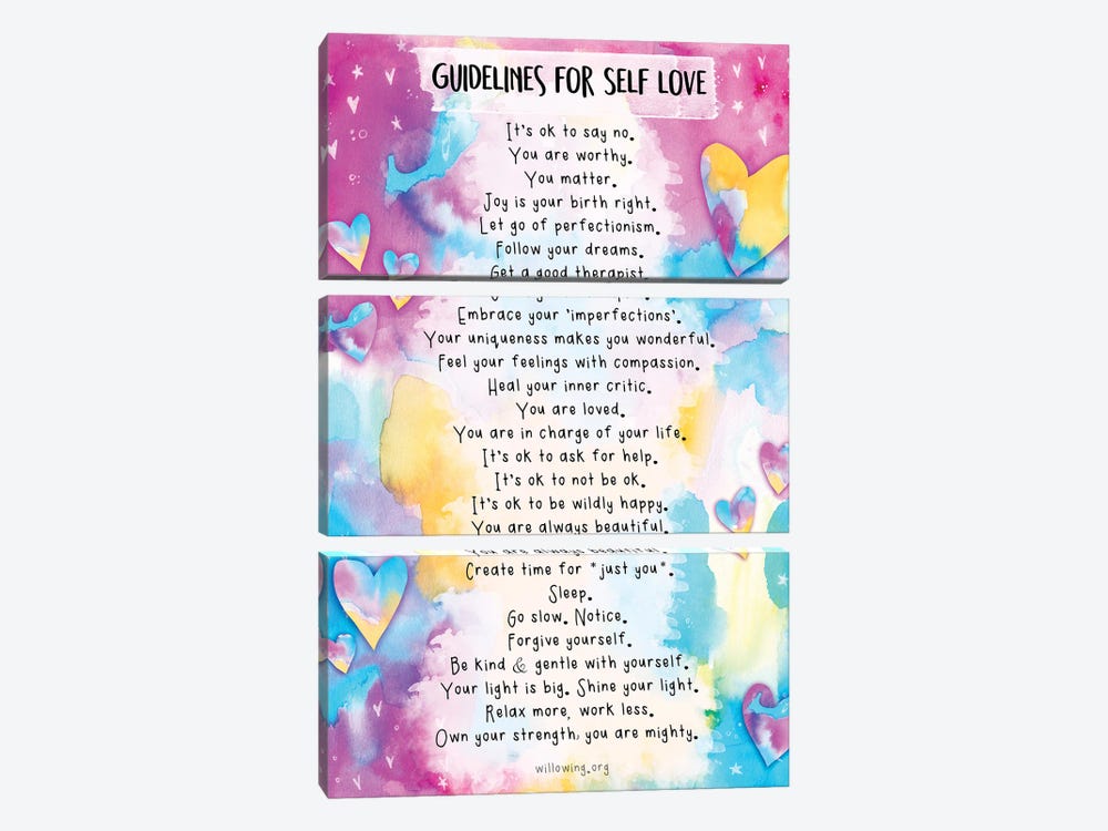 Guidelines For Self-Love by Tamara Laporte 3-piece Art Print