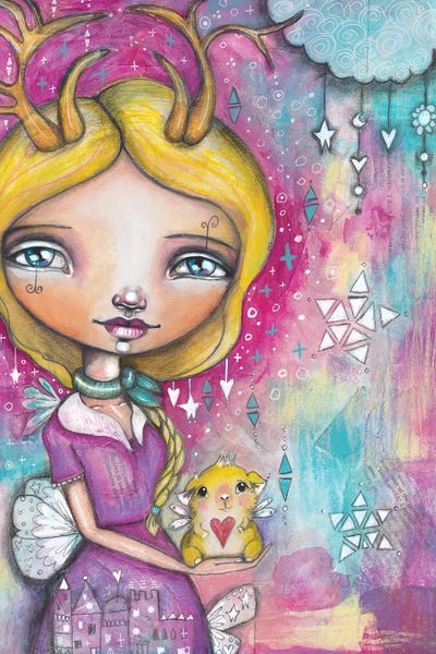 Guinea Pig Girl by Tamara Laporte framed canvas print