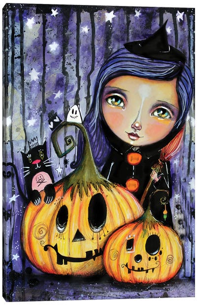 Halloween Witchy Canvas Art Print - Pumpkins