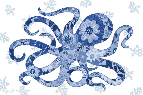 Floral & Botanical Patterns: Floral Octopus by Annie LaPoint