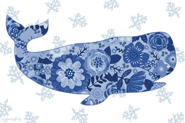 Floral & Botanical Patterns: Floral Whale by Annie LaPoint