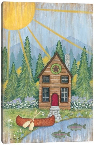 Cabin in the Woods Canvas Art Print - Annie LaPoint