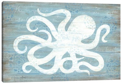 Ocean Octopus   Canvas Art Print - Kids Bathroom Art