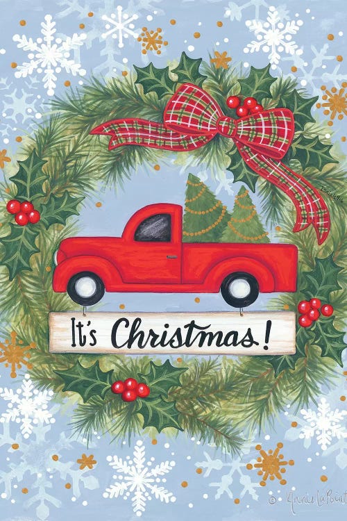 Red Truck Christmas by Annie LaPoint wall art