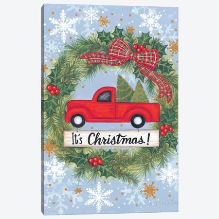 Red Truck Christmas Canvas Print #LPT26} by Annie LaPoint Canvas Art