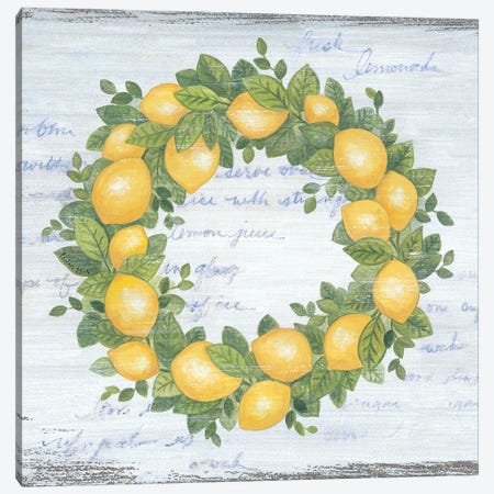Lemon Wreath   Canvas Print #LPT29} by Annie LaPoint Canvas Print