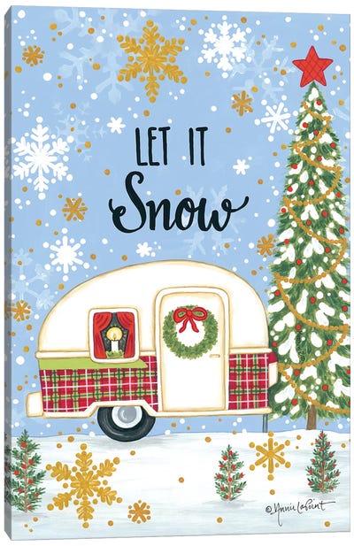 Let It Snow Camper Canvas Art Print - Annie LaPoint