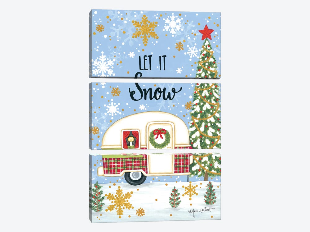 Let It Snow Camper by Annie LaPoint 3-piece Canvas Wall Art