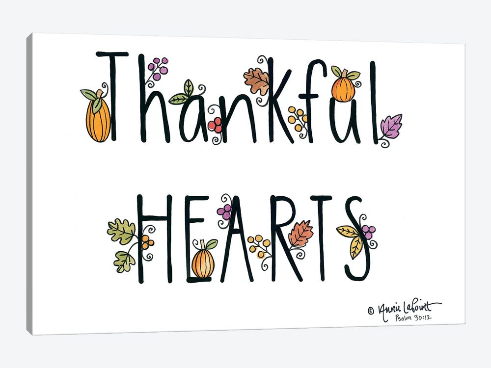 Thankful Hearts by Annie LaPoint 1-piece Canvas Artwork