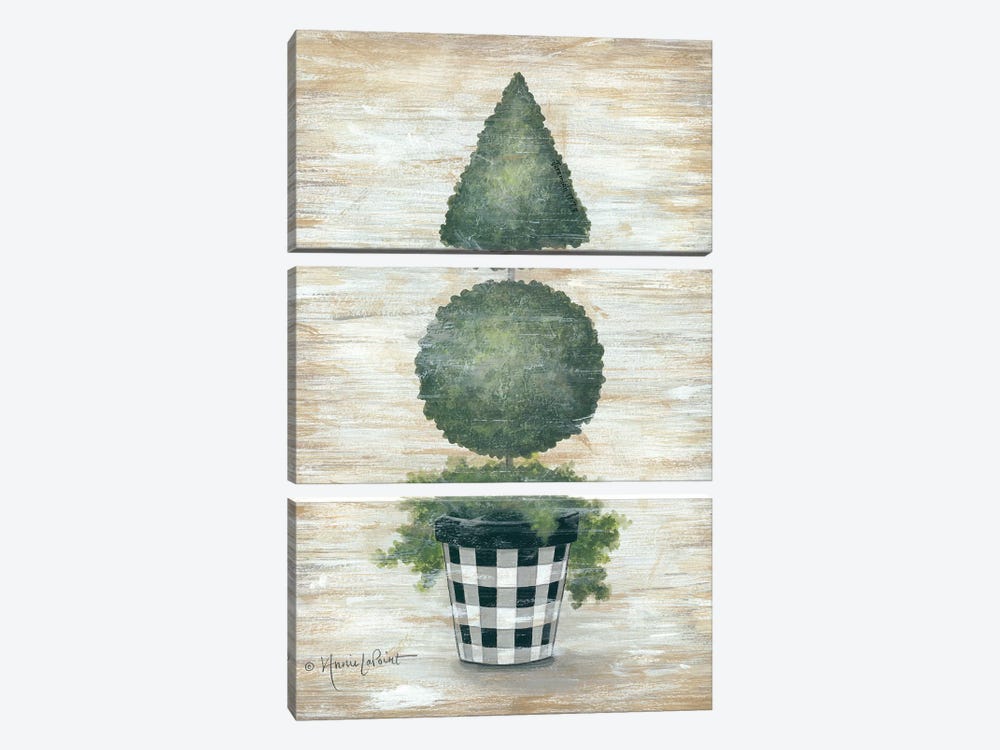 Gingham Topiary Cone by Annie LaPoint 3-piece Art Print