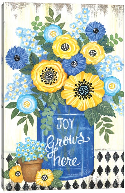 Joy Grows Here Canvas Art Print - Annie LaPoint
