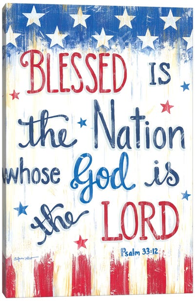 Blessed Is The Nation Canvas Art Print - Annie LaPoint