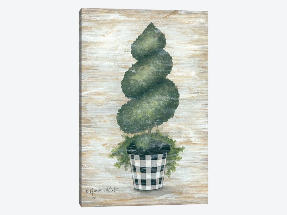 Gingham Topiary Spiral by Annie LaPoint 1-piece Canvas Art Print