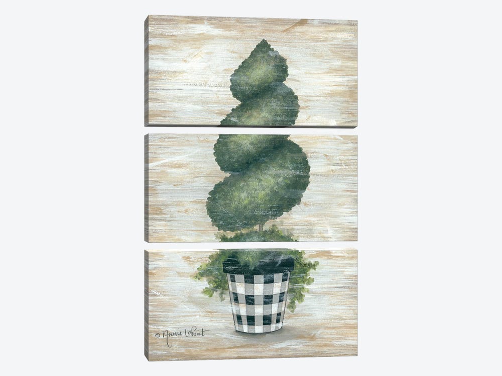 Gingham Topiary Spiral by Annie LaPoint 3-piece Canvas Print