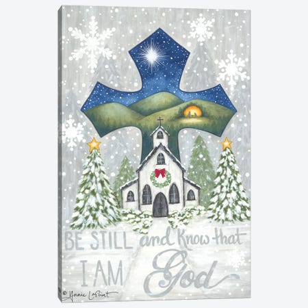 Christmas Cross Canvas Print #LPT80} by Annie LaPoint Art Print