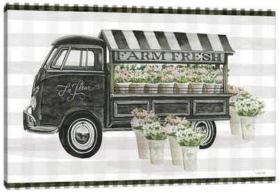 Farm Fresh Flower Truck Canvas Art Print - Trucks