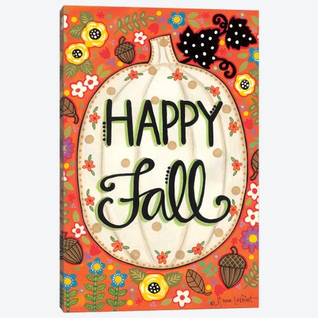 Happy Fall Pumpkin Canvas Print #LPT82} by Annie LaPoint Canvas Print