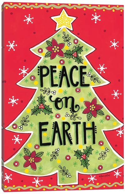 Peace On Earth Tree Canvas Art Print - Annie LaPoint