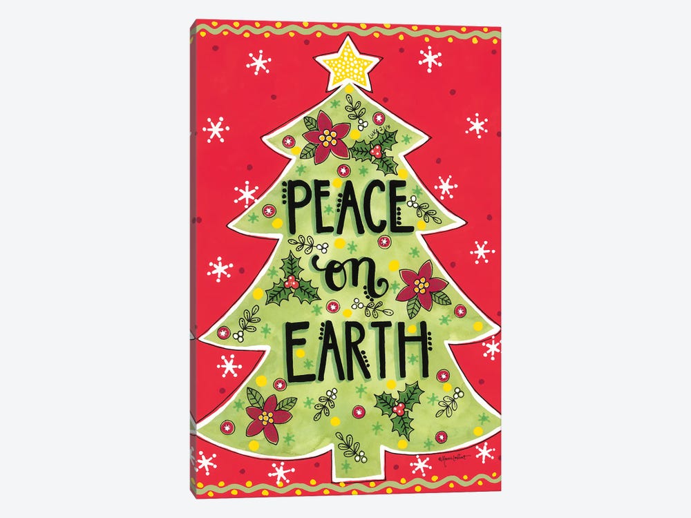 Peace On Earth Tree by Annie LaPoint 1-piece Canvas Print