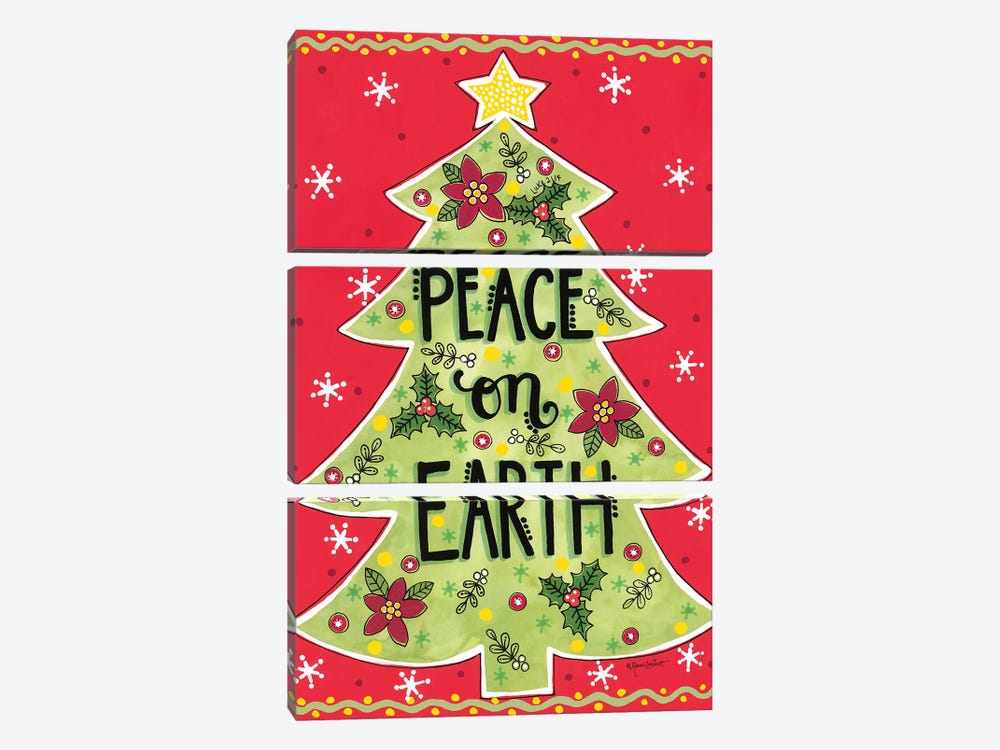 Peace On Earth Tree by Annie LaPoint 3-piece Art Print