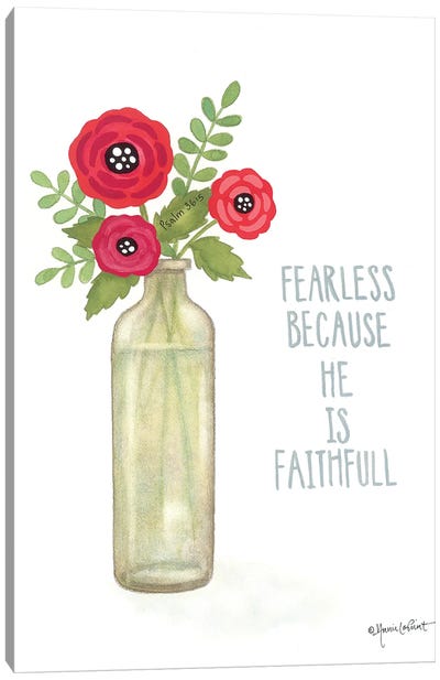 Red Blossoms - Be Fearless Canvas Art Print - Annie LaPoint