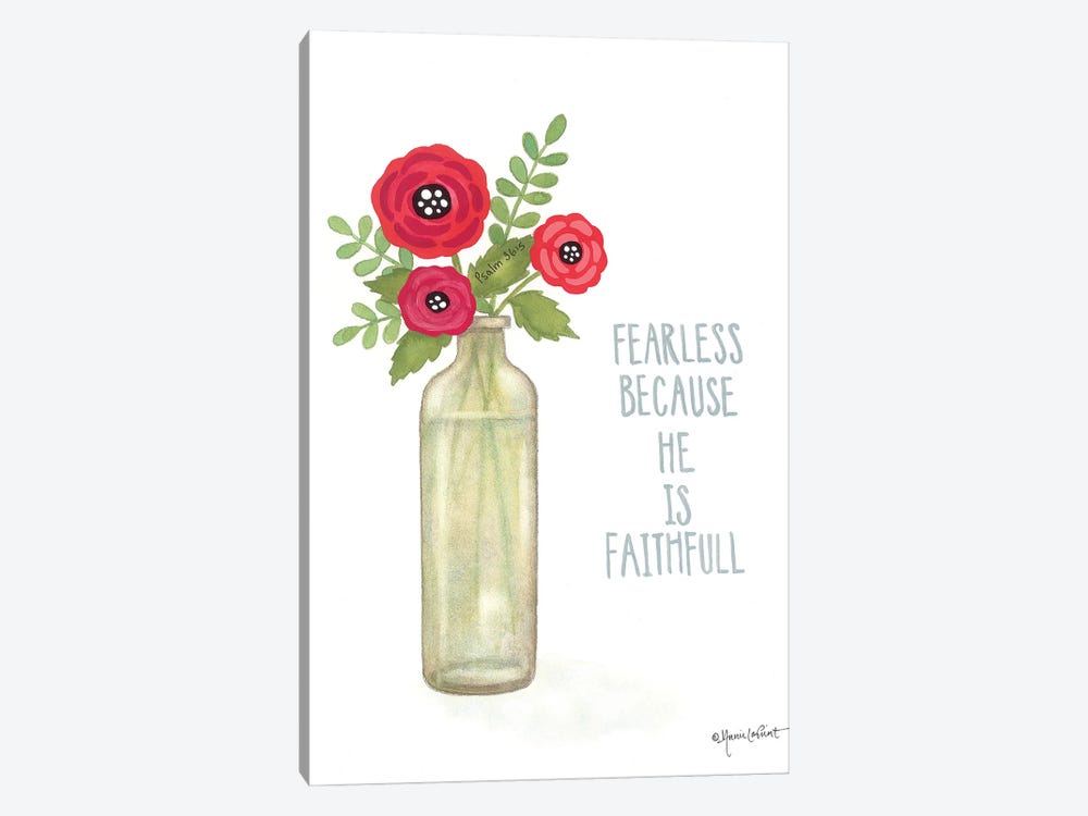 Red Blossoms - Be Fearless by Annie LaPoint 1-piece Canvas Wall Art