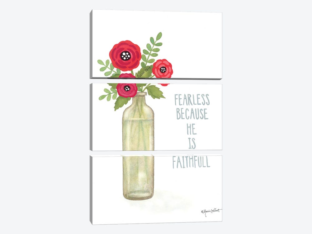 Red Blossoms - Be Fearless by Annie LaPoint 3-piece Canvas Wall Art