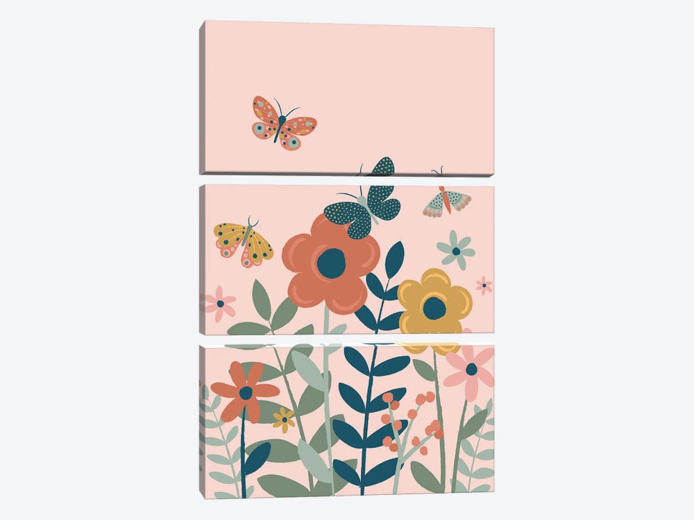 Butterfly Garden by Lisa Perry 3-piece Canvas Art Print