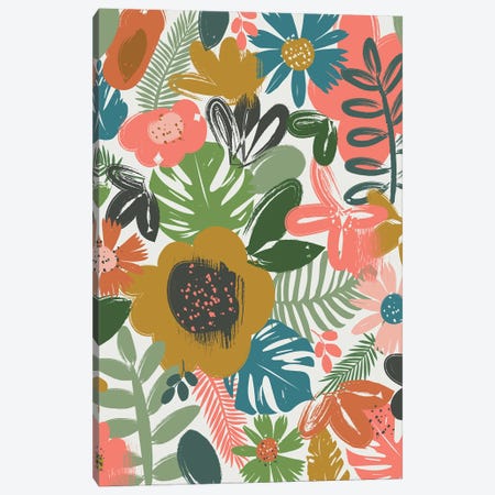 Jungle Blooms Canvas Print #LPY15} by Lisa Perry Canvas Art