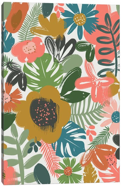 Jungle Blooms Canvas Art Print - Jungles